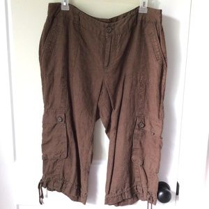 a.n.a , 14p, 100% linen capri, petite